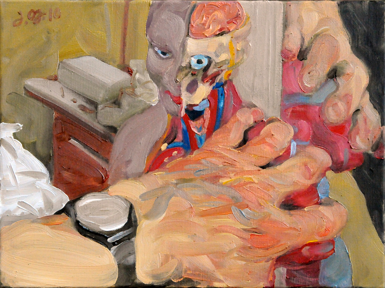Stillleben mit Hand und anatomischer Figur erstellt 2010