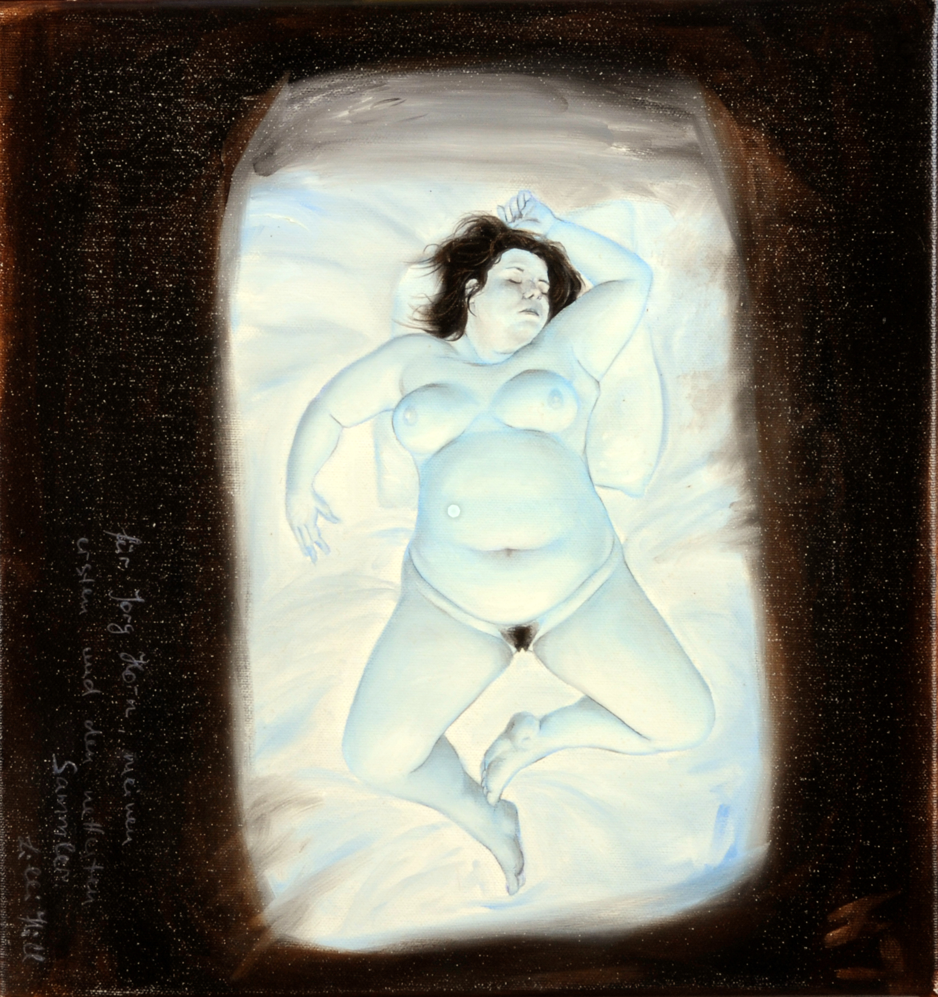 Skizze zu Bild "Auf dem Bett" erstellt 2006