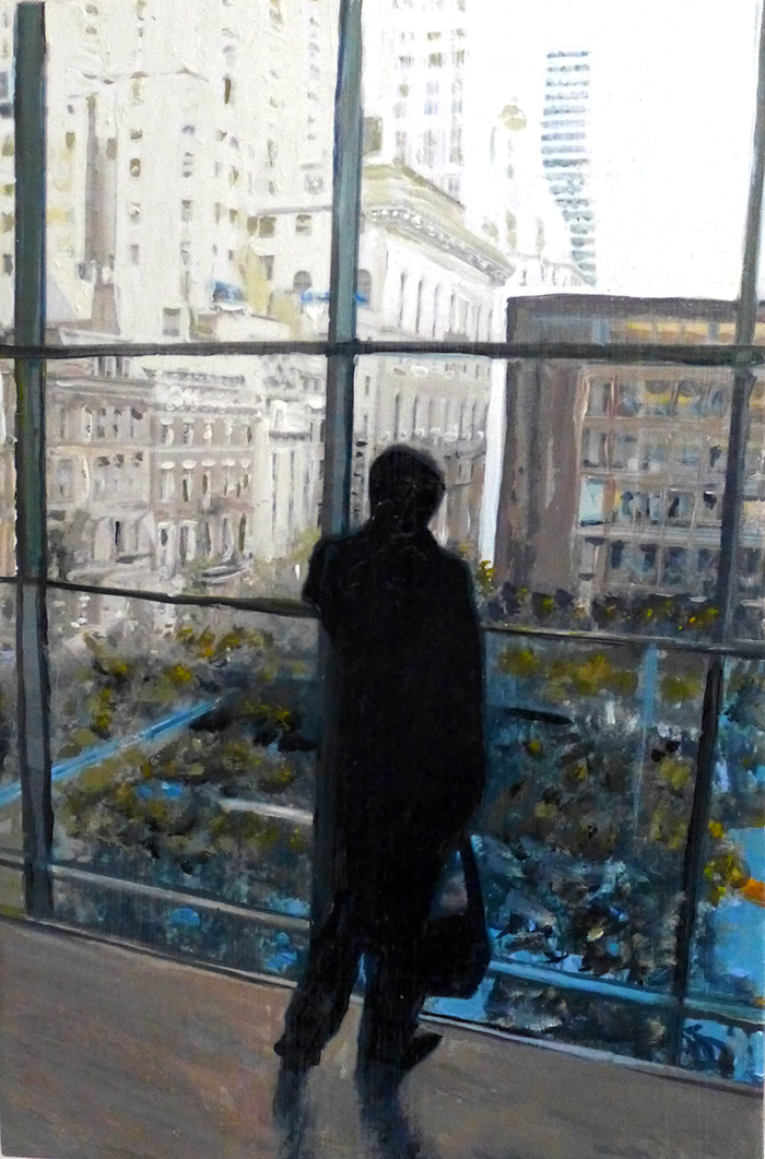 Ausblick - Schattengestalt am Fenster (NY?) erstellt 2008